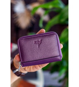Garbalia Sydney Hakiki Deri Bozuk Para Gözlü Rfid Engelleyici Unisex Cüzdan Mürd