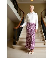 Kadın Maxi Pilise Etek Normal Bel Soyut Desenli %100 Polyester Fonksiyonel Dayanıklı Rahat