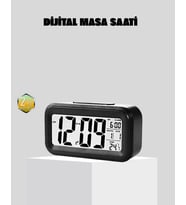 Fotoselli Dijital Masa Saati Aydınlatmalı Alarm ve Tarih Göstergeli
