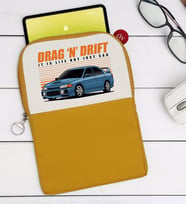 BK Gift Drag N Drift Tasarımlı Taşınabilir Koruyucu Tablet Kılıfı & Organizer Çanta - Sarı-1