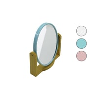 OVAL 8 İNÇ= 20.5X15.5CM AHŞAP BAMBU AYAKLI MAKYAJ AYNASI ÇİFT TARAFLI RENKLİ PLASTİK ÇERÇEVE (5343)