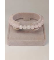 Kristalize Açık Pembe Kuvars Taşı Faset Kesim 8mm Unisex Bileklik (42560-tek)