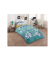 Kristal %100 Pamuk Ranforce Genç Model Tek Kişilik Nevresim Takımı-Sporty Mint (Mint Yeşili)