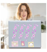 DEFTER STİCKER,LAPTOP STİCKER ÇİÇEKLİ AĞAÇ DESENLİ PVC 70X50X0,5CM
