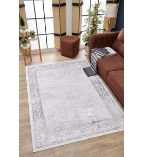 Dijital Kaymaz Yıkanabilir Beyaz Modern Salon Halısı Mutfak Halısı Koridor Halısı Yolluk HLN1764