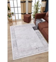 Dijital Kaymaz Yıkanabilir Beyaz Modern Salon Halısı Mutfak Halısı Koridor Halısı Yolluk HLN1764