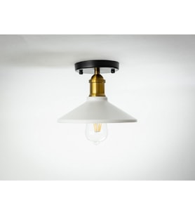 RİOLİGHT RETRO6,RUSTİK MUTFAK,ODA,KOLİDOR İÇİN TEKLİ METAL SARKIT PLOFONYER AVİZE ÇAP:23CM (Beyaz)