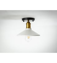 RİOLİGHT RETRO6,RUSTİK MUTFAK,ODA,KOLİDOR İÇİN TEKLİ METAL SARKIT PLOFONYER AVİZE ÇAP:23CM (Beyaz)