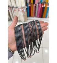 Hematit Taşı Silindir Kesim Parlak Füme 4x13mm Doğal Taş Dizi