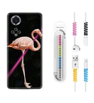 Huawei Nova Y70 Y90 Nova 9 SE  Kılıf Kablo Koruma Spiral Silikon Line Filamingo 1776