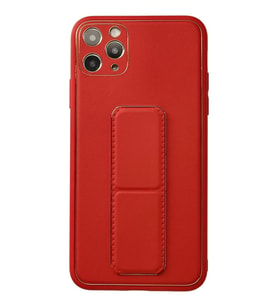 Newface Apple iPhone 11 Pro Max Kılıf Coco Deri Standlı Kapak - Kırmızı