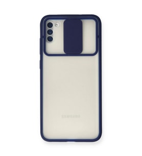 Samsung Galaxy A11 Kılıf Palm Buzlu Kamera Sürgülü Silikon - Lacivert
