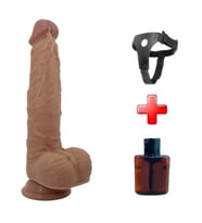 21 cm İleri Geri Hareketli Uzaktan Kumandalı Manyetik Şarjlı Gerçekçi Belden Bağlamalı Penis - Jonathan (Koyu Kahverengi)