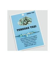 Turkuaz Doğaltaşlı İp Bileklik Turkuaz (Kırmızı-Beyaz)