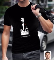BK Gift Kişiye Özel Godfather Baba Tasarımlı Siyah T-Shirt-3