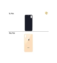 iPhone XS Altın Renk Arka Kapak Arka Cam Batarya Kapağı Lazer Kesim Kapak Pil Kapağı