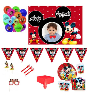 16 Kişilik Miki Afişli Parti Seti Erkek Mickey-