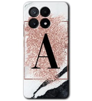 Poco x6 Pro Kılıf HD Desen Baskılı Kılıf - Pembe Mermer Desenli A Harfi