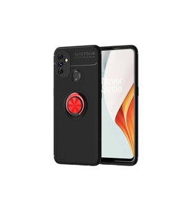 OnePlus Nord N100 Uyumlu Kılıf Zore Ravel Silikon Kapak (Siyah-Kırmızı)