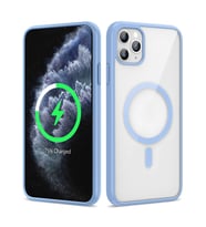 Lexroo iPhone 11 Pro Max Kılıf M-safe Wireless Şarj Özellikli Silikon Ege Kılıf - Açık Mavi
