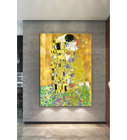 Gustav Klimt The Kiss Öpücük Sanatsal Kanvas Tablo (8 Farklı Ölçü)
