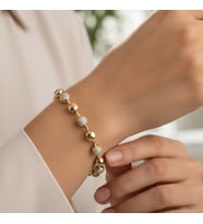 STİL İNCİSİ/XUPING JEWELRY YUVARLAK TOP ZİRKON TAŞLI BİLEKLİK (Altın Rengi)