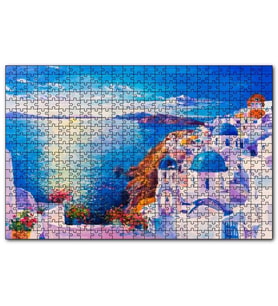 Cakapuzzle Akdeniz Sahilinde Şehir Görseli  Puzzle Yapboz MDF (Ahşap) (120 Parça)