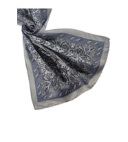 Enba Etnik Desenli Soft Pamuklu Şal 75x190 cm (Gümüş)