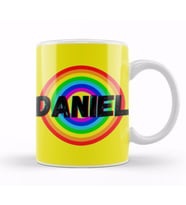 Daniel Name personalized Custom Vintage Retro Rainbow Design Gift Baby Gift For Him Kupa Bardak Porselen