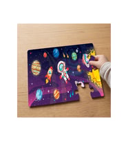 Uzay Astranot Ve Gezegenler Tasarımlı 24 Parça Ahşap Çocuk Puzzle MPK1081
