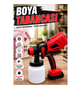 21V Şarjlı Boya Püskürtme Tabancası 800 ml Hazneli Profesyonel Boyama Cihazı