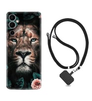 Tecno Pova 4 Kılıf Resimli Boyun Askılı İpli Desenli Silikon Leon Flowers 1307