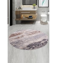Canvas Gri Yuvarlak 150x150 cm Büyük Ebat Banyo Paspası Kaymaz Banyo Halısı