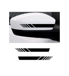Oto Yan Ayna Şerit Sticker Siyah 15*2 Cm