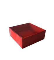 Asetat Kapaklı Karton Kutu  10X10X3 CM (50 Adet)  Kırmızı