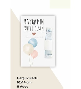 Bayram Hediyesi - 8 adet Harçlık Kartı Hatıra Kartı