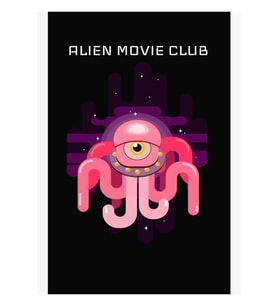 Alien Movie Club Tablo Ahşap Poster Dekoratif