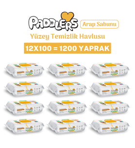 Paddlers Easy Clean Arap Sabun Katkılı Yüzey Temizlik Havlusu 12x100 (1200 Yaprak)