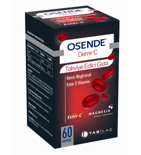 Osende Demir C Demir Ve C Vitamini İçeren Takviye Edici Gıda 60 Kapsül