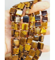 Kaplan Gözü Taşı Yandan Oyuklu Kare Kesim 10x10mm Dizi (49564)