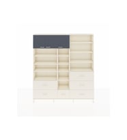 Arges Dolap 17 Raflı 6 Çekmeceli 3 Kapaklı 220x30x243 Aytaşı-Antrasit/Aytaşı