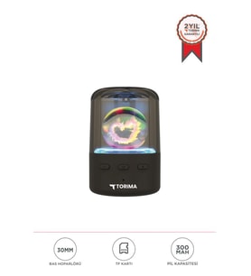 Bluetooth Hoparlör Rgb Işıklı Kablosuz Hoparlör D73 Siyah