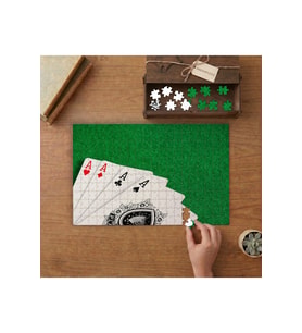 Dört As- Poker- Casino Tasarımı 240 parça Ahşap Puzzle Ahşap Kutuda MP00531