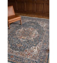 Hoom Rugs Otantik 2604 Mavi Vintage Desenli Salon Halısı