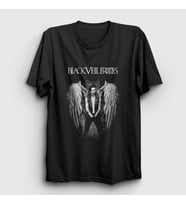 Presmono Unisex Siyah Wings Veil Brides T-Shirt 19180tt