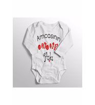 Unisex Bebek Beyaz Amcasının Minik Aşkı Baskılı Zıbın
