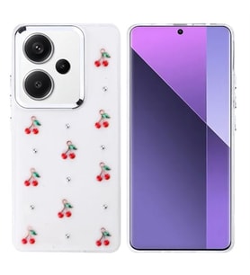 Coverzone Xiaomi Redmi Note 13 Pro Plus 5G ile uyumlu K?l?f Airbag K�?eli 2mm Kamera �?k?nt? Korumal? Simli ?effaf Bask?l? Z-Kutup Kapak Kiraz