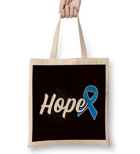 Hope Child Abuse Prevention Month Blue Ribbon Awareness Bez Çanta Uzun Saplı