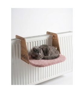 Peluş Kedi Yatağı, Radyatör Üstü, 45x29 cm, 20 kg Taşıma, Yumuşak Pembe