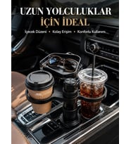 Ayarlanabilir Araç Bardaklık Aparatı Çift İçecek ve Tepsili Tasarım